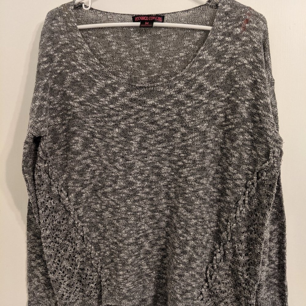 Rock&Roll Cowgirl | Gray Light Cable Knit Sweater
